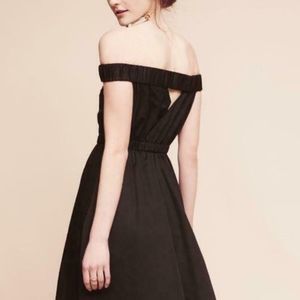 Anthropologie MAEVE BLACK OFF SHOULDER CUTOUT BACK  MONA DRESS